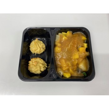 Pintadeau aux fruits, pommes duchesse