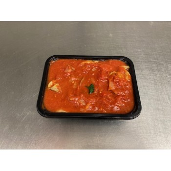 Langue de boeuf, purée, sauce tomate