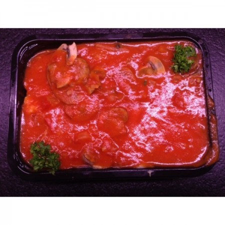 Langue de boeuf, purée, sauce tomate